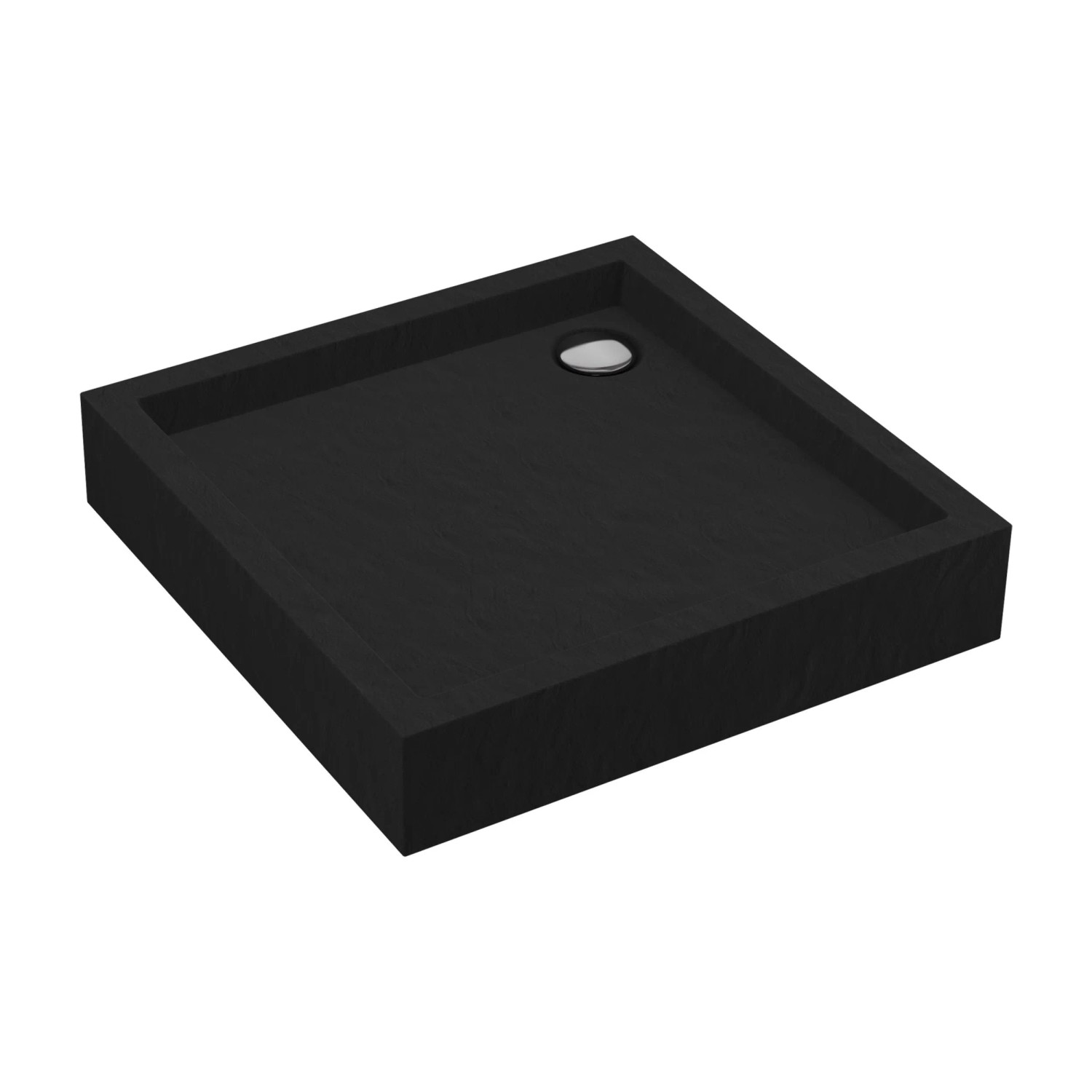 Brodzik kwadratowy Schedpol Mittel 80x80x16 cm czarny strukturalny
