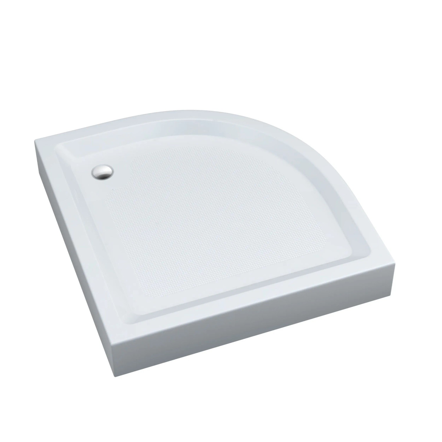 Brodzik półokrągły Schedpol Billig 90x90x16 cm biały gładki ryflowane dno