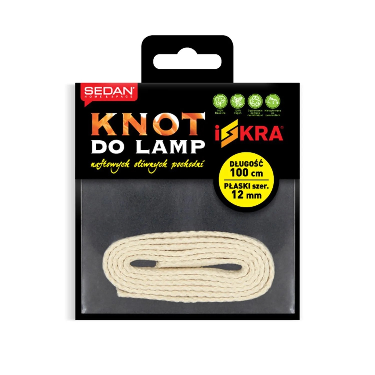 Knot do lamp naftowych płaski Iskra - 12 mm