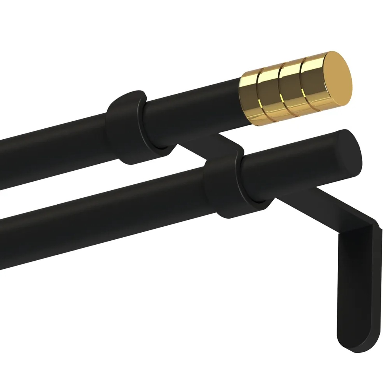 Karnisz ALTO podwójny 19 mm czarno-złoty 200 cm