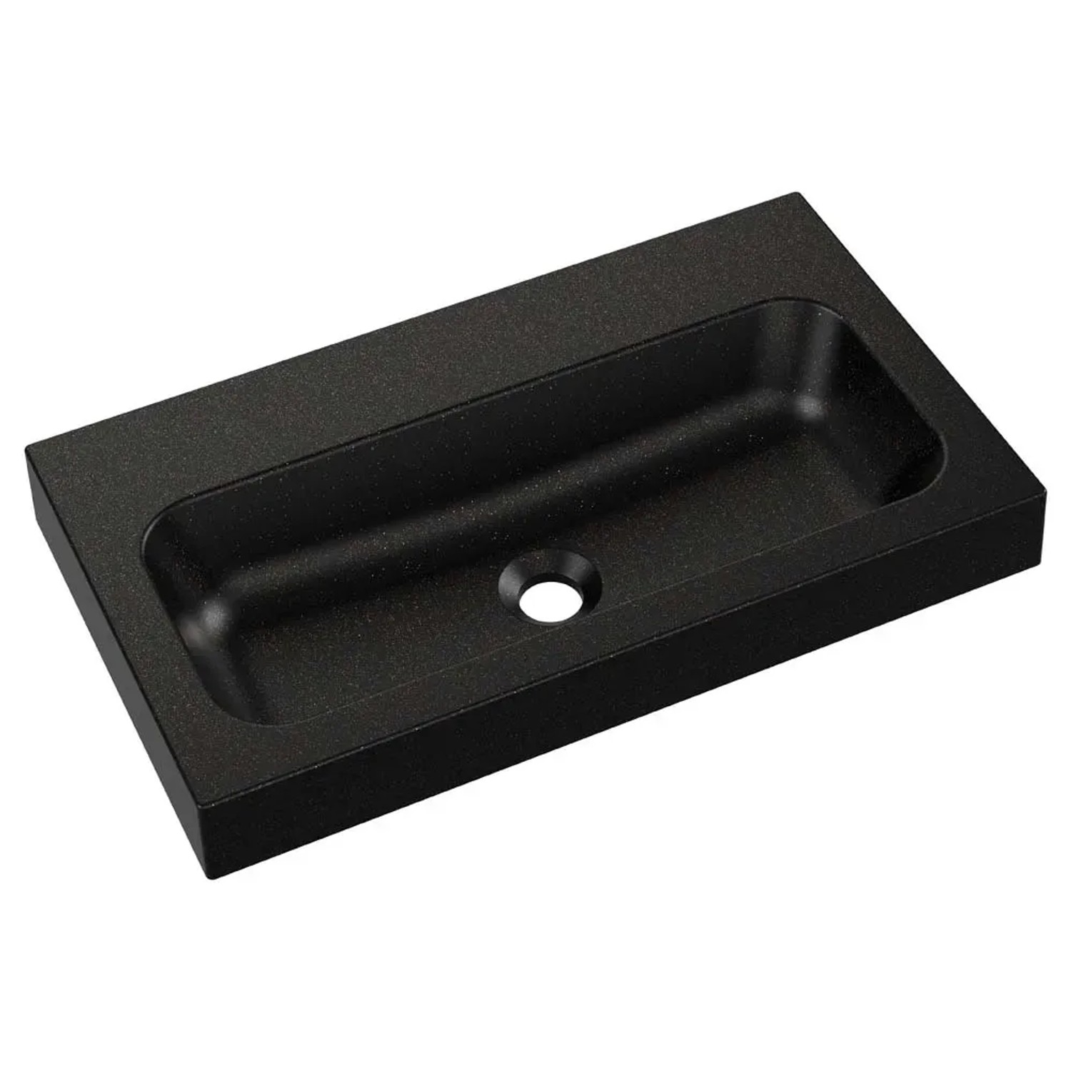 Umywalka MILET Granitowa gold black 35 x 61 x 9 cm