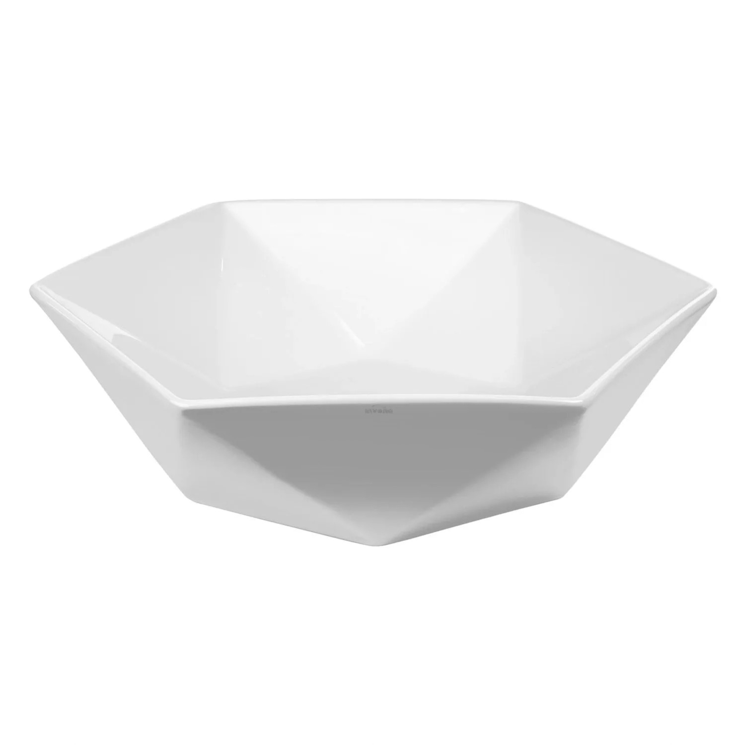 Invena Umywalka nablatowa Tilos sześciokątna biała 54X15X47 cm