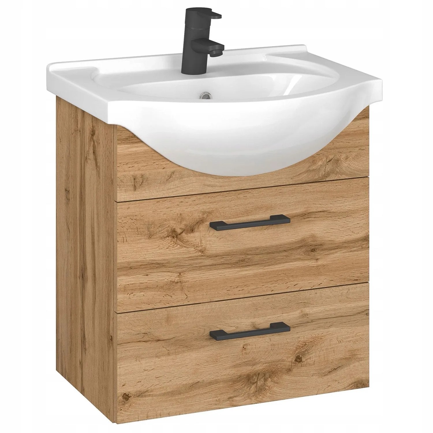 Astor Zestaw Aspen szafka i umywalka wotan czarne uchwyty 51x55x43 cm