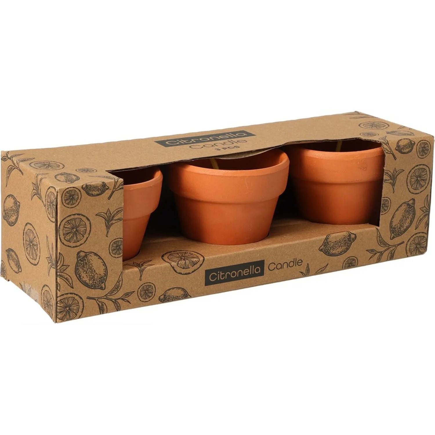Zestaw świec CITRONELLA terracotta - 3 x 45 g