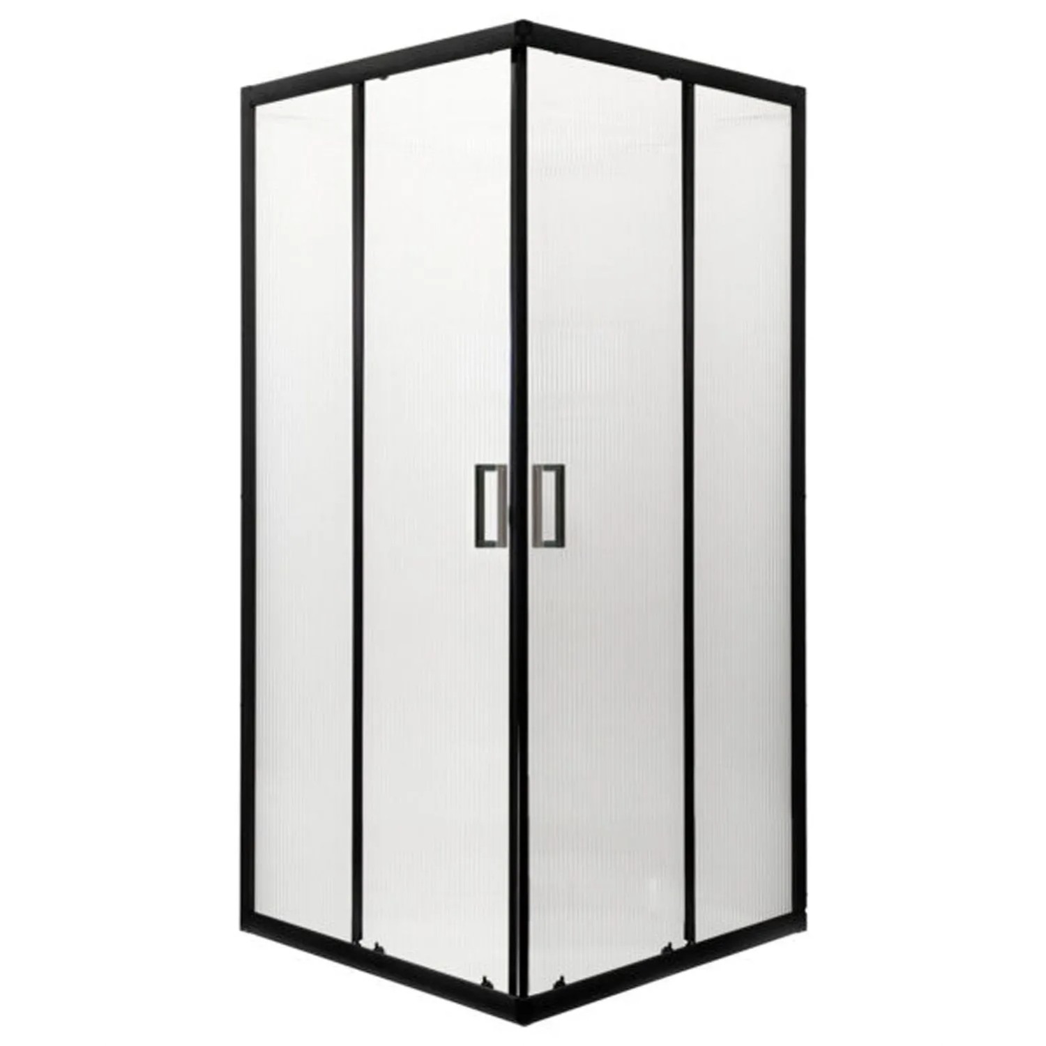 Kabina kwadratowa Soho Solo czarna ryflowana 6mm 190x79x79