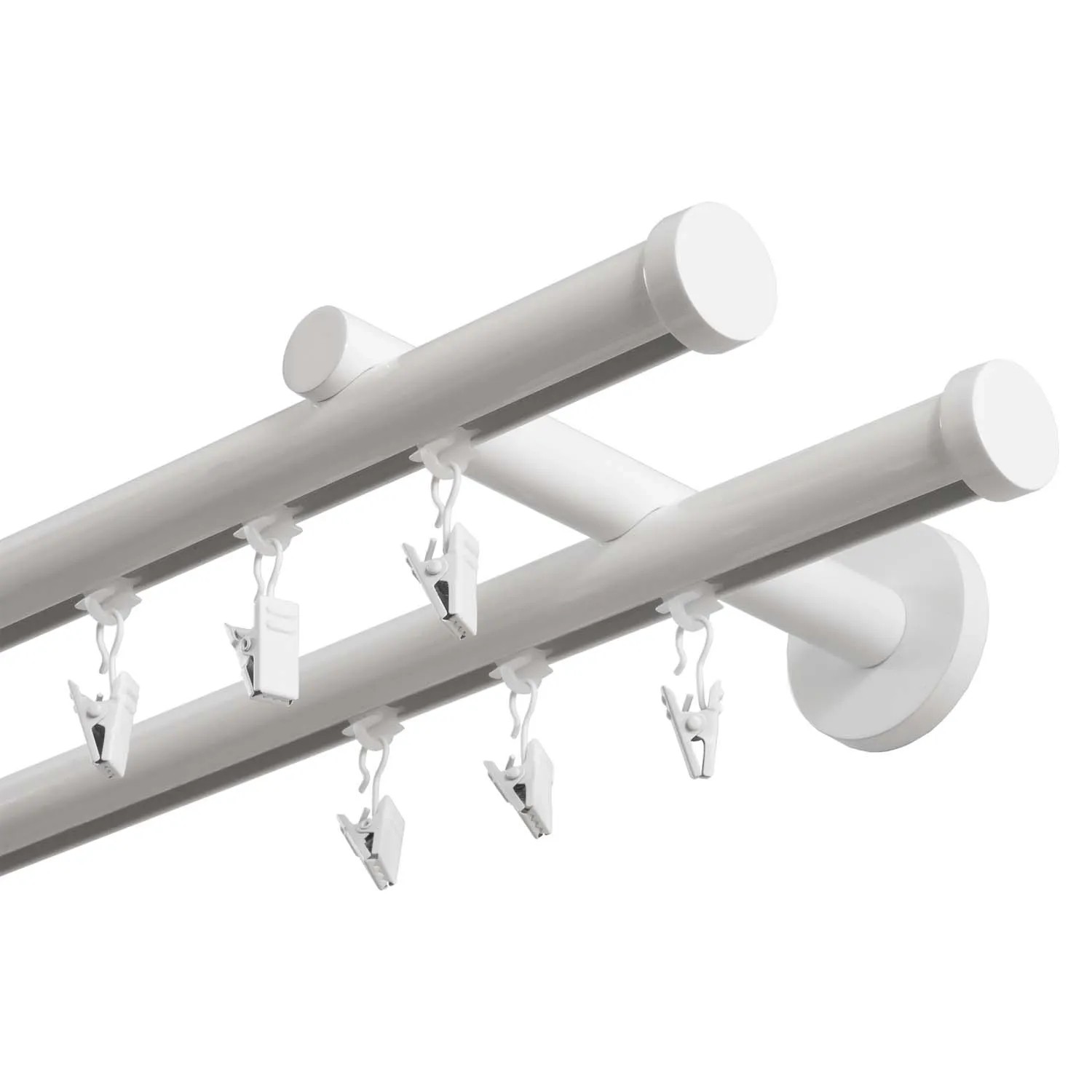 Santim Karnisz szynowy aluminiowy podwójny 150 cm fi 20mm biały