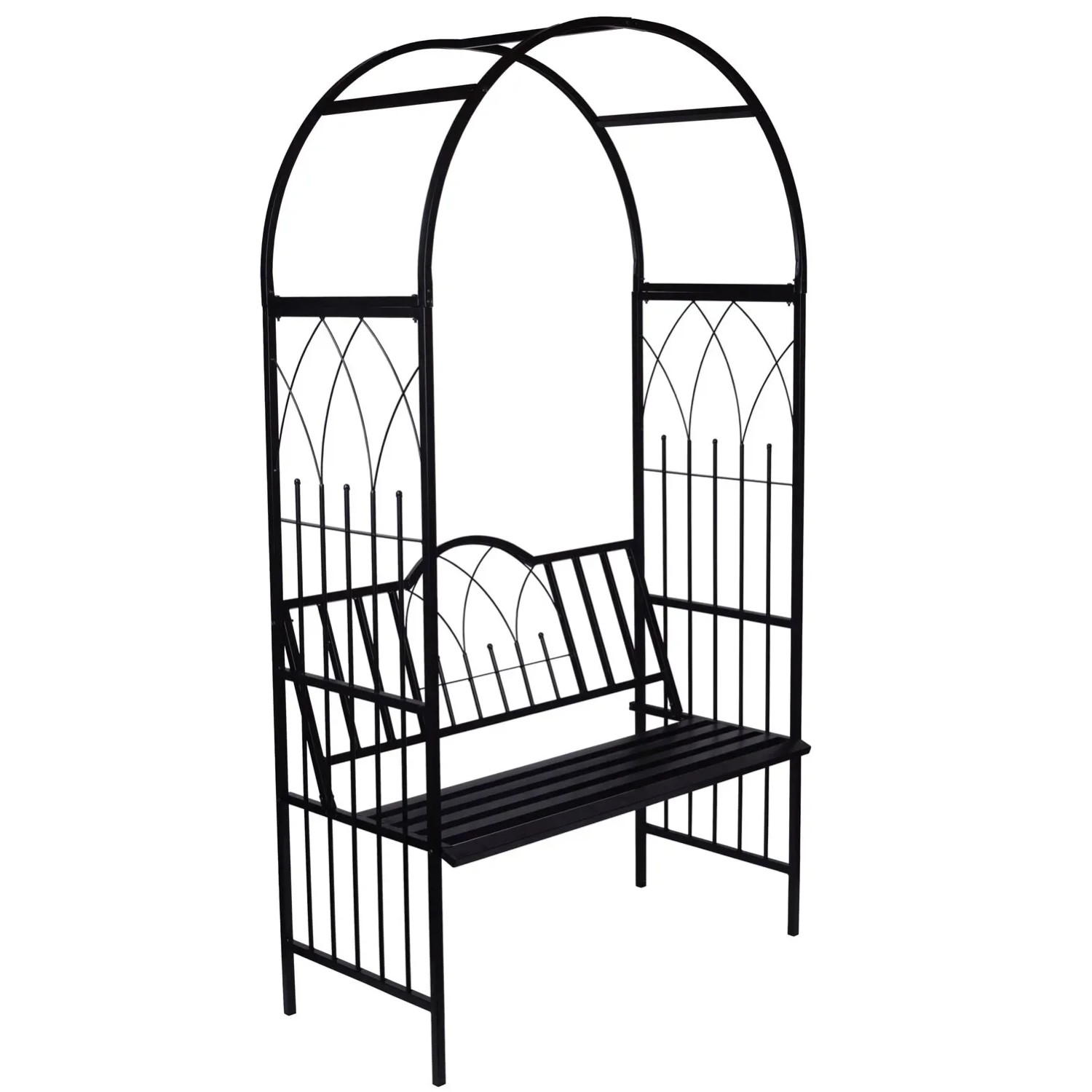 Pergola metalowa z ławką - 52 x 114 x 216 cm