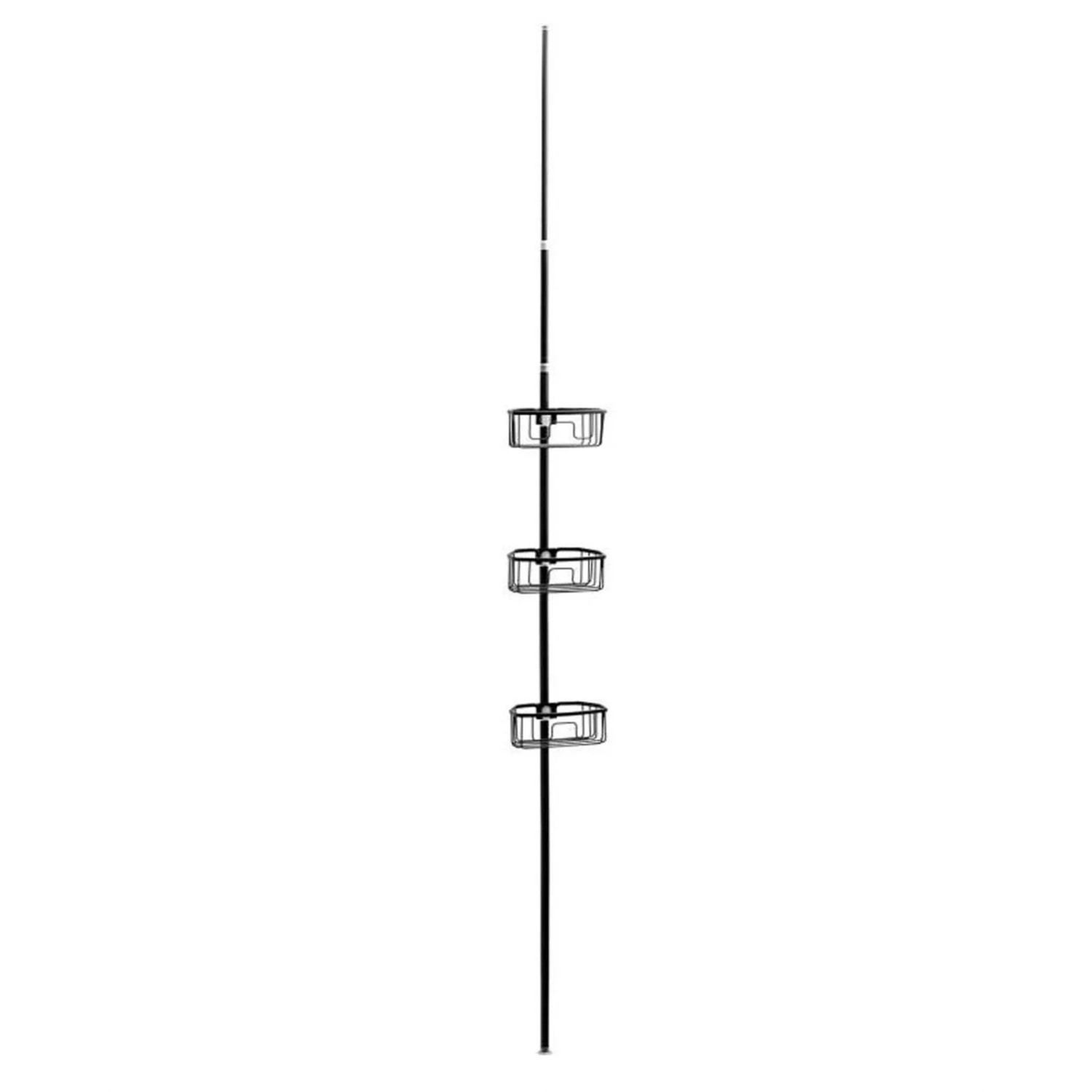 Półka teleskopowa aluminium czarna 276x24x16