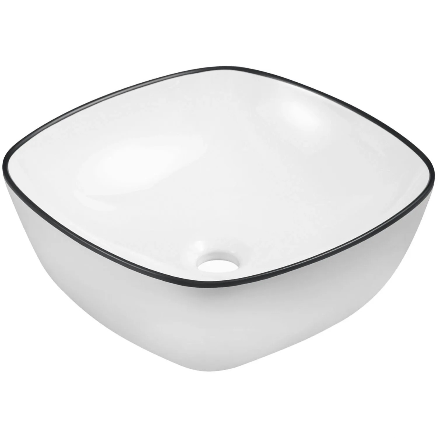 Umywalka nablatowa KR650WH/BL czarna rant 14x41x41