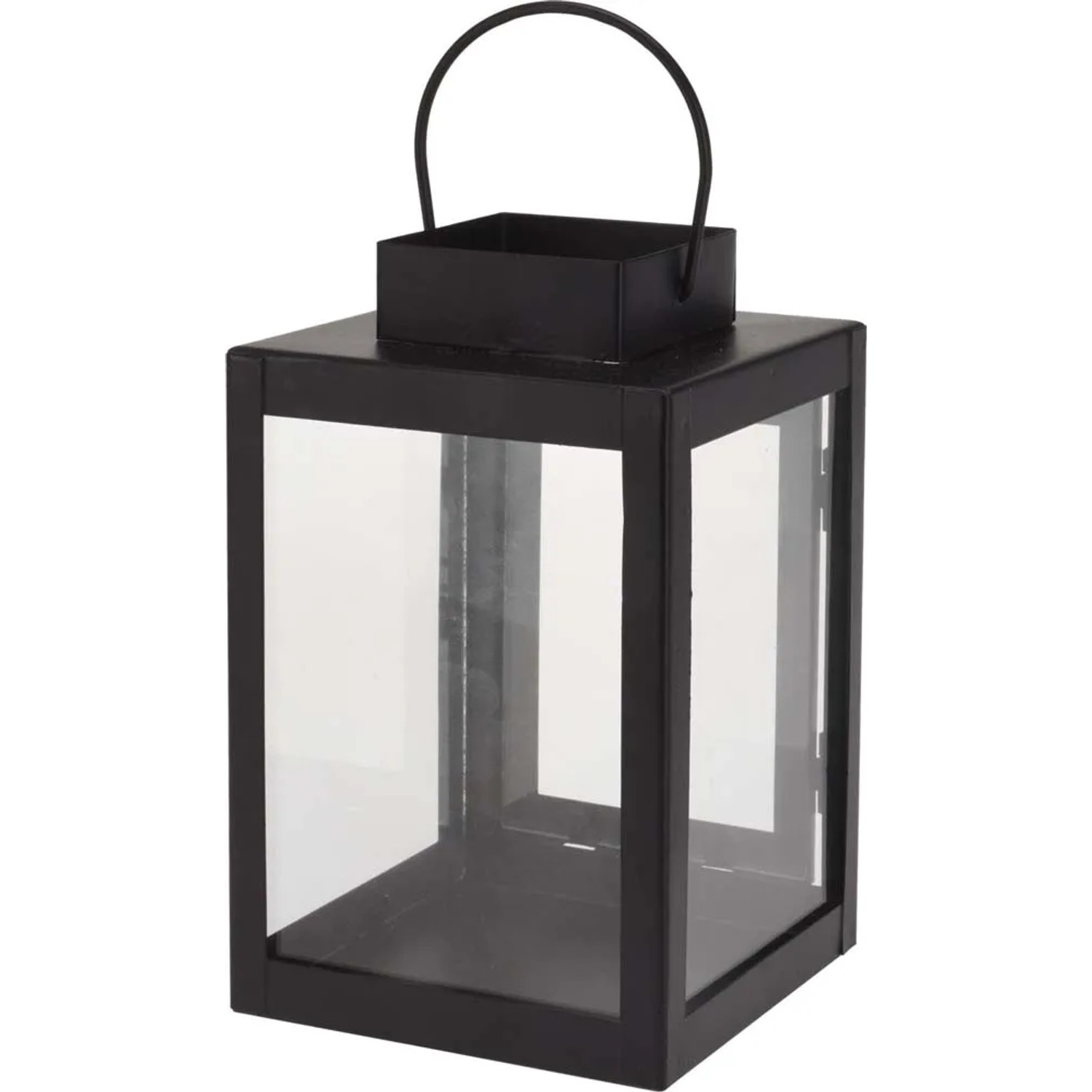 Latarnia metalowa czarna - 10 x 16 cm