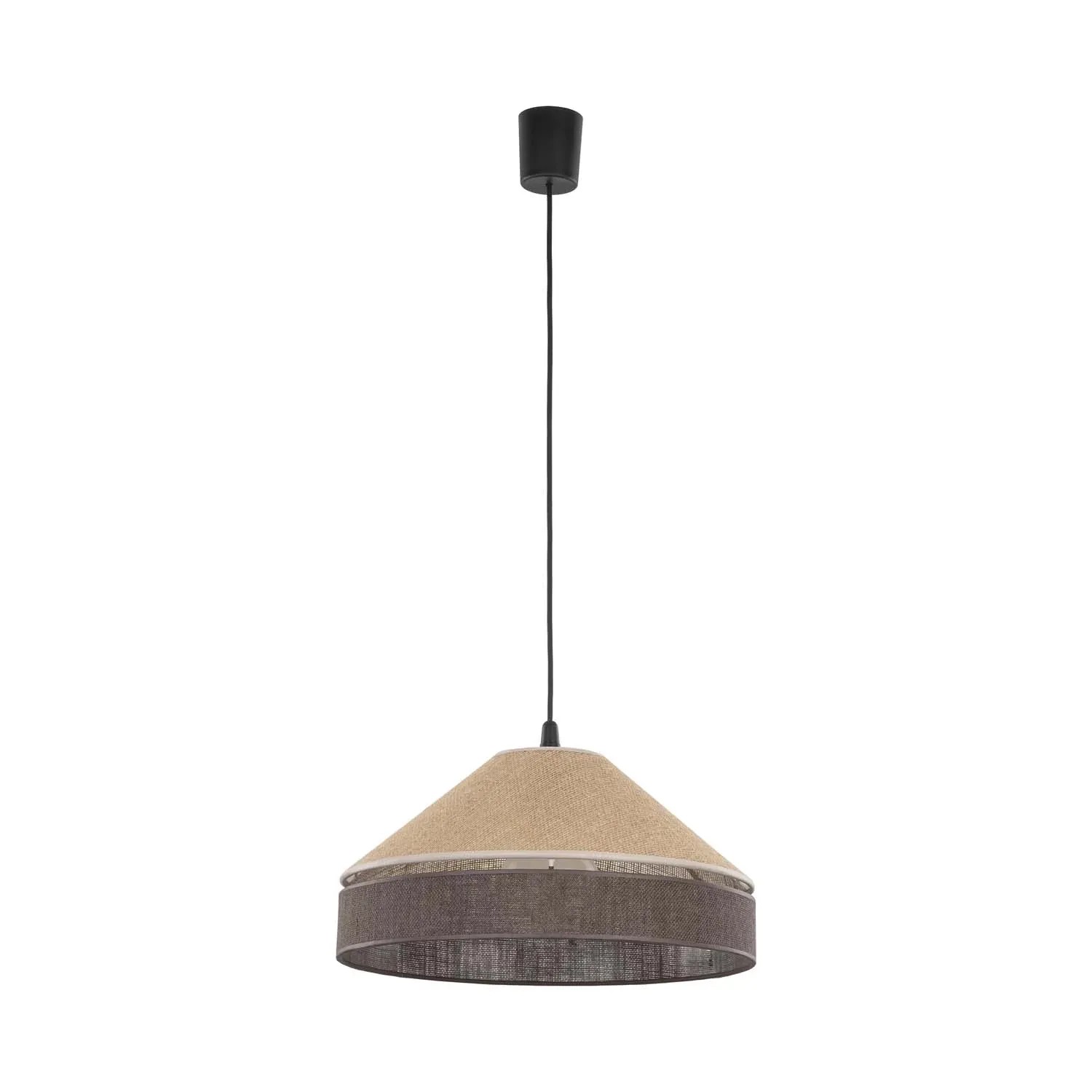 TK Lighting Lampa wisząca ELISS BLACK JUTA 1xE27 15W beżowo-brązowa