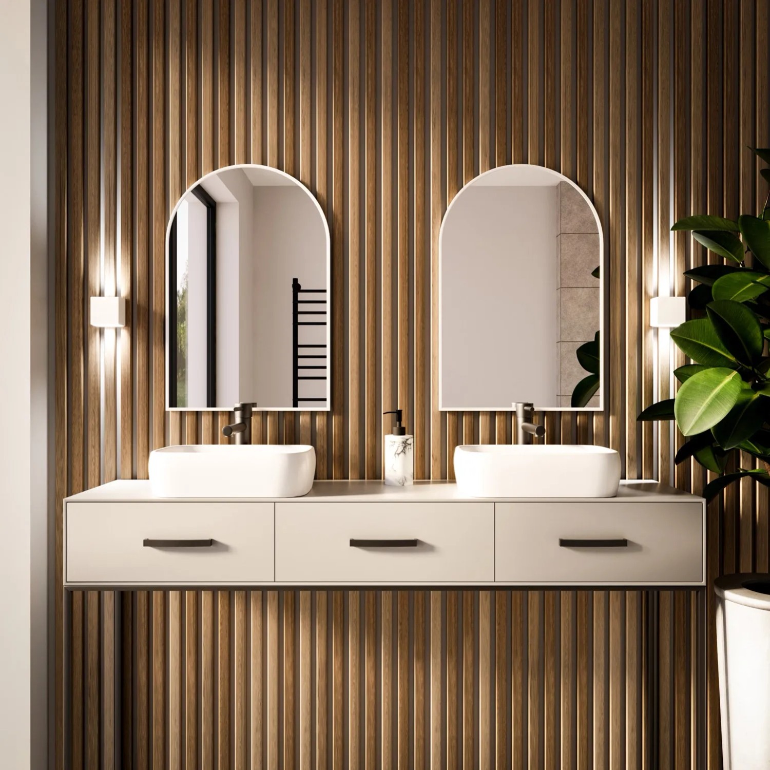 Lustro Pastille Cut Białe Bez led 90x50