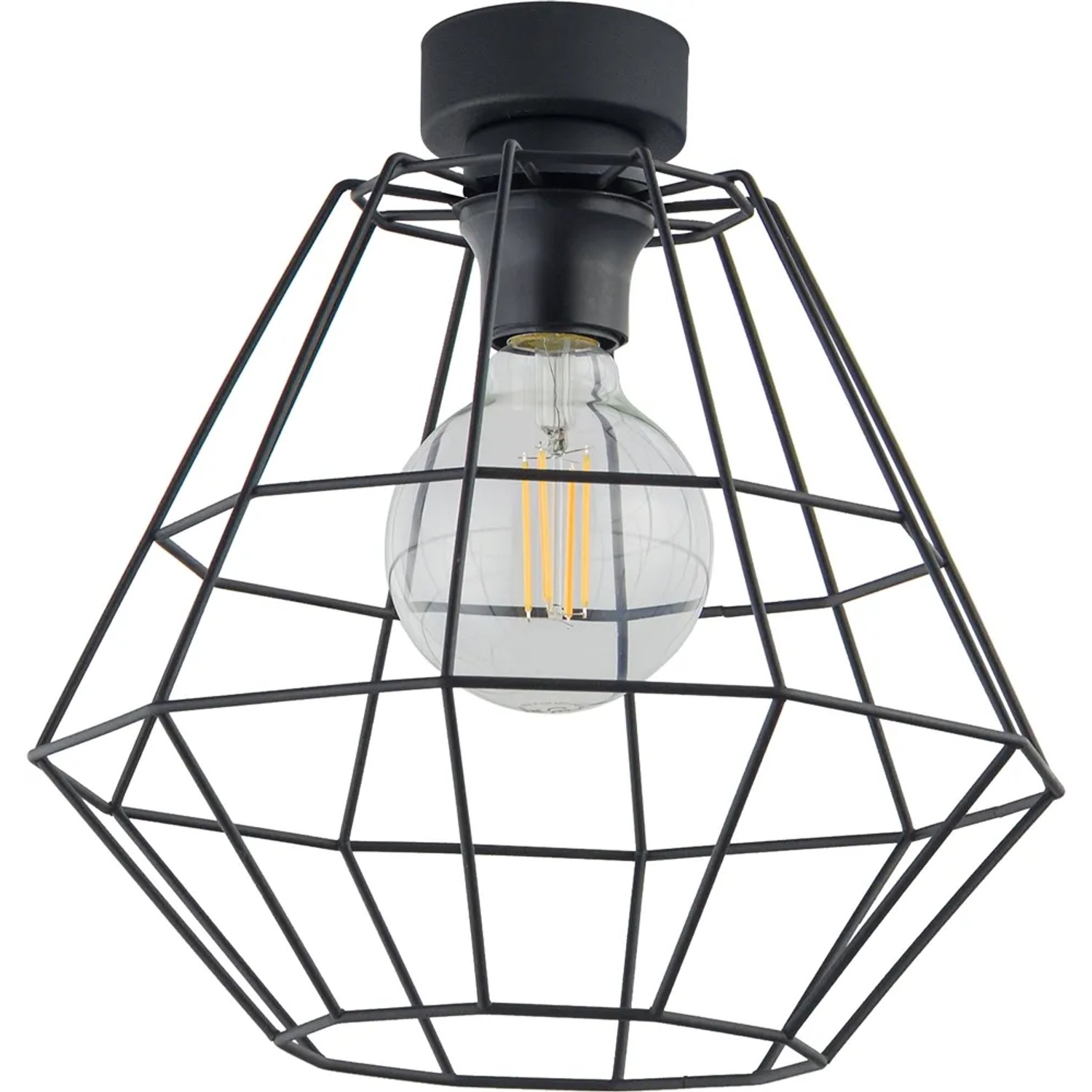 TK Lighting Plafon DIAMOND NEW szer. 30 cm 1x60W E27 czarny