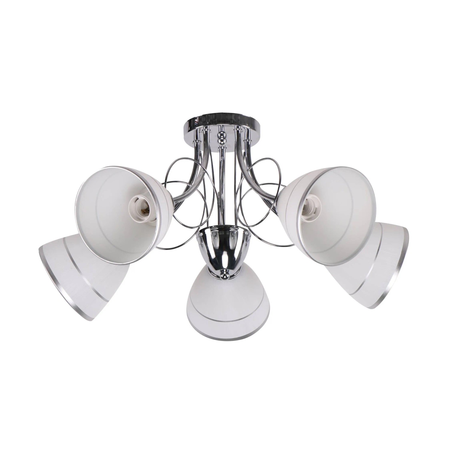 Candellux Lampa sufitowa ELOTTE 5xE27 40W biel+chrom