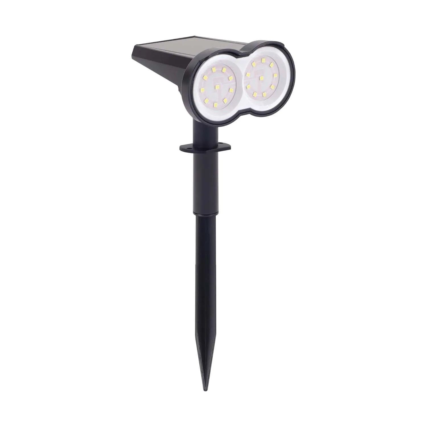 Struhm Lampa solarna wbijana w grunt DUAL LED 0,8W 6500K 80lm IP44 34cm czarna