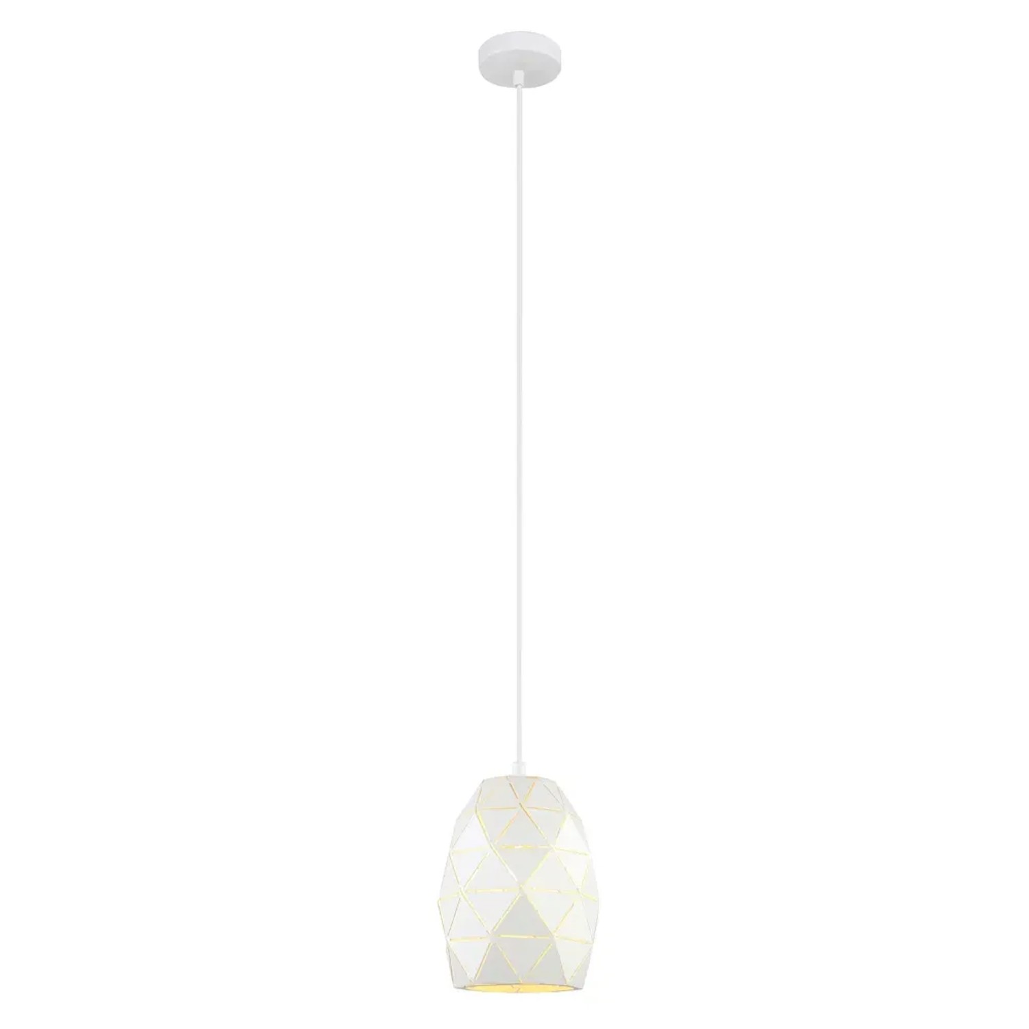 Italux Lampa wisząca HARLEY śr. 15 cm biała 1x40W E27
