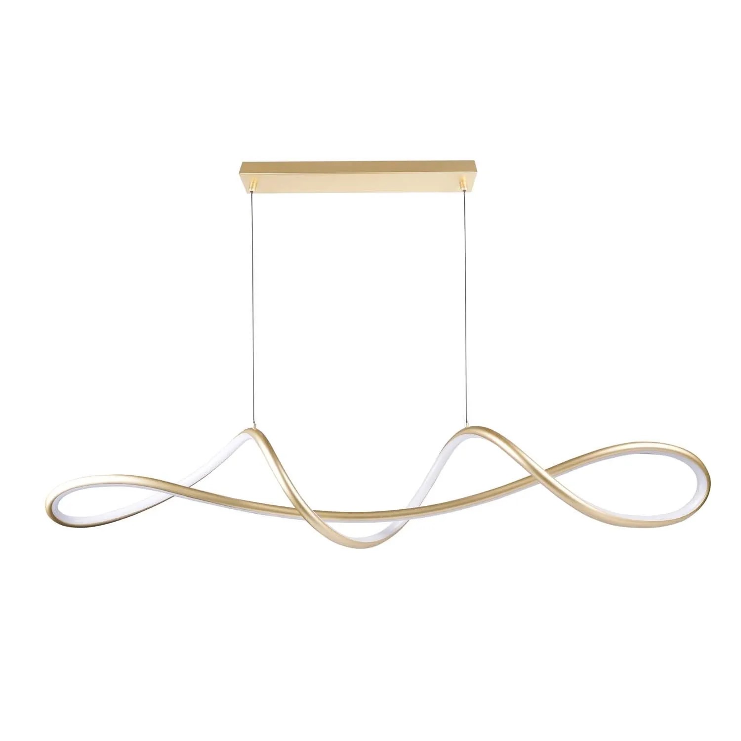 Goldlux Lampa wisząca LED WAVE 32W 3000K 4600lm szer. 122 cm złota