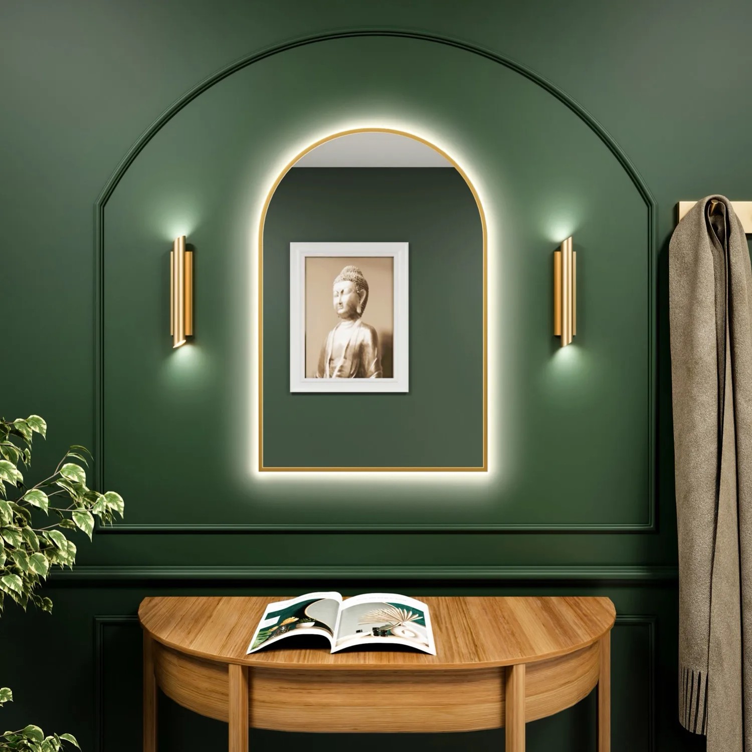 Lustro LED Pastille Cut Złote Neutralne 60x40