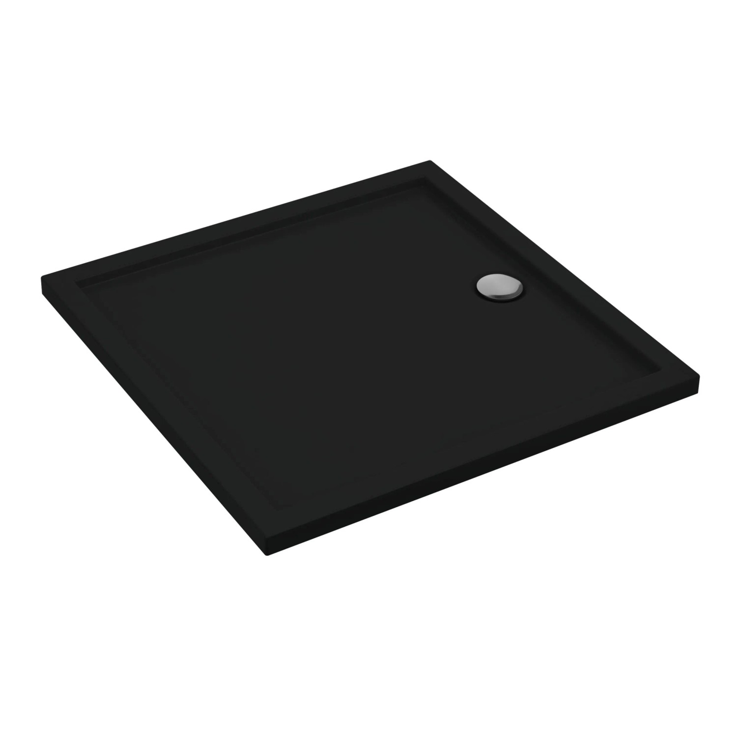 Brodzik kwadratowy Schedpol Larix 90x90x4,5 cm czarny matowy