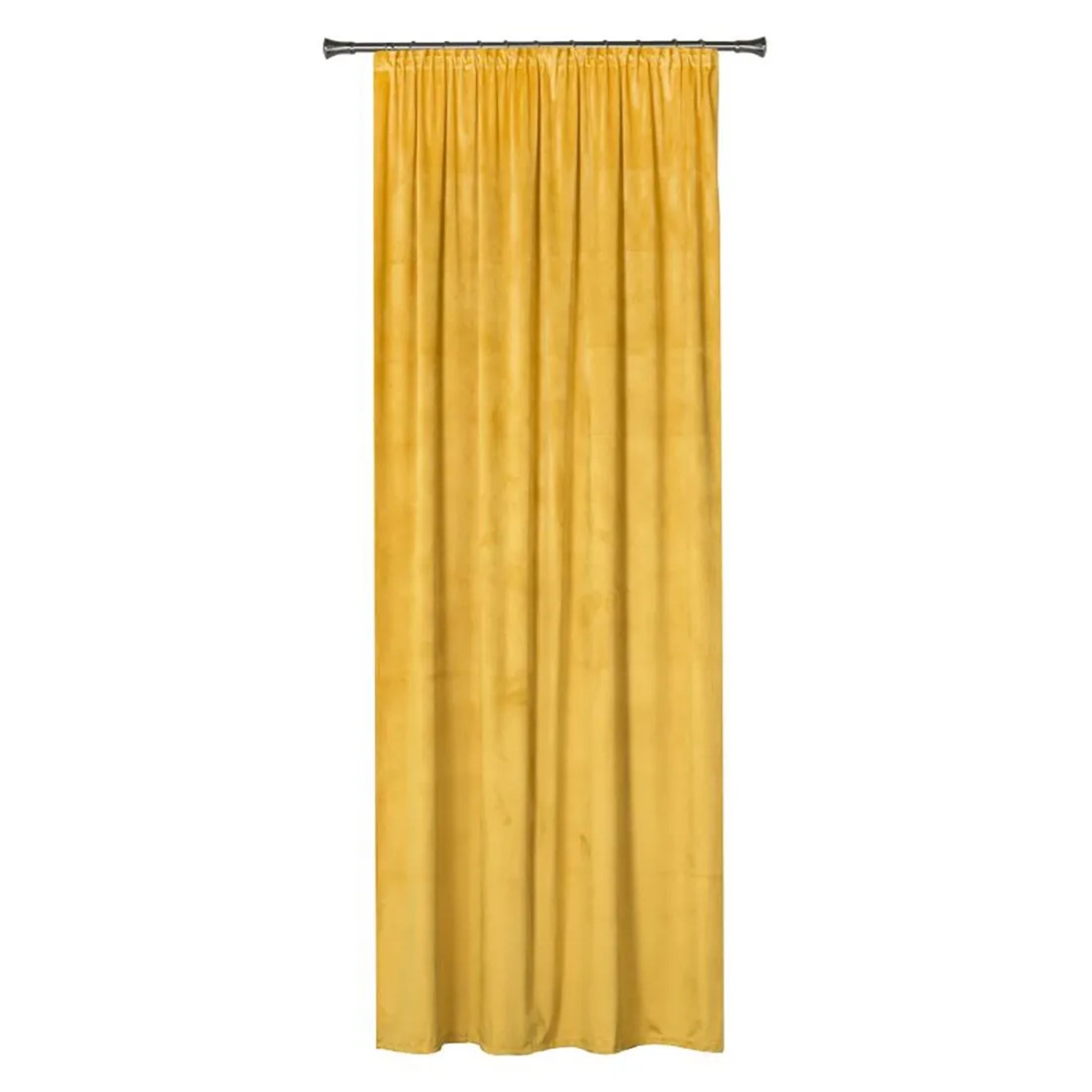Zasłona VELUTTO na taśmie 140 cm x 260 cm musztardowa