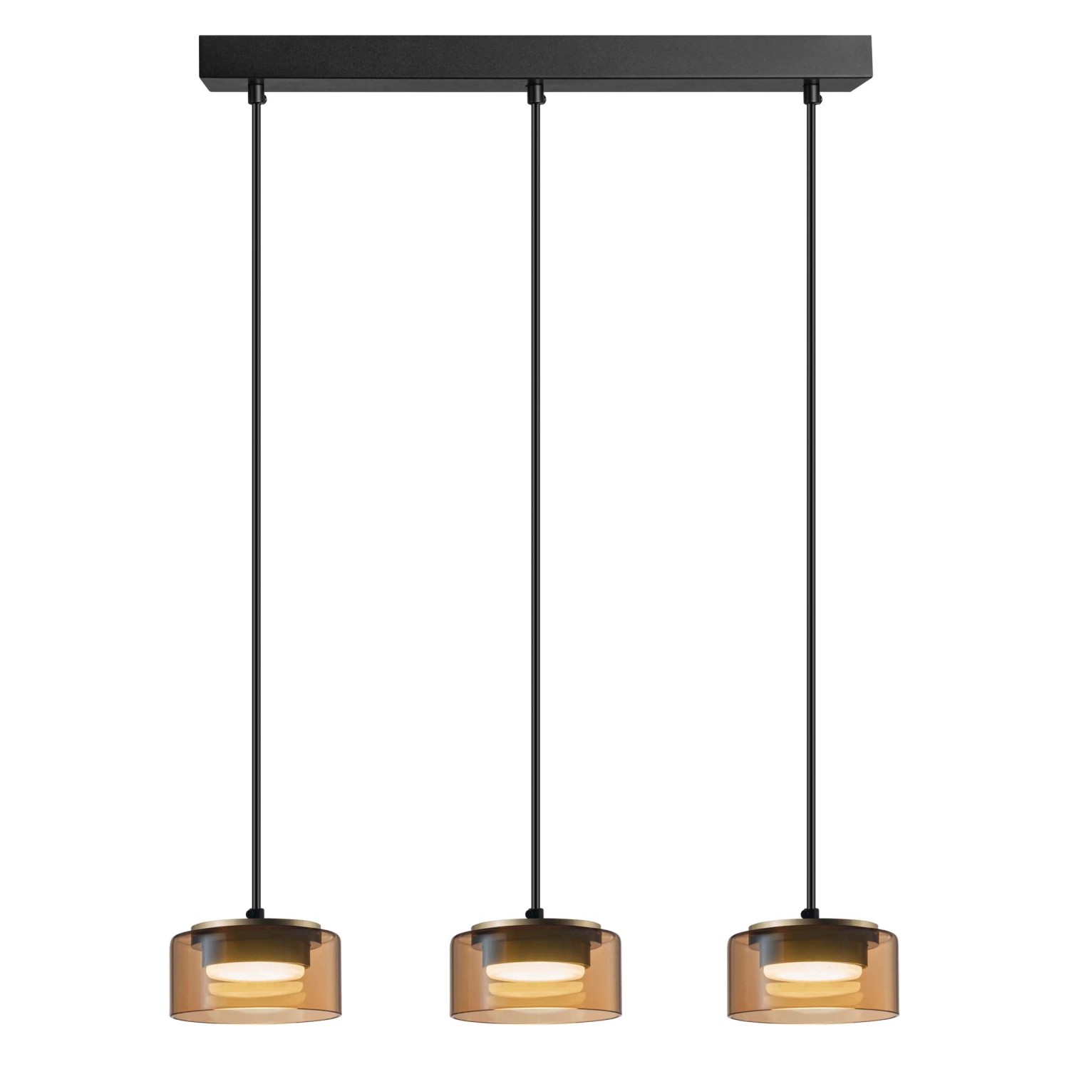 Goldlux Lampa wiszaca glass Ofelia 3x max. 10W GX53 klosze bursztynowe