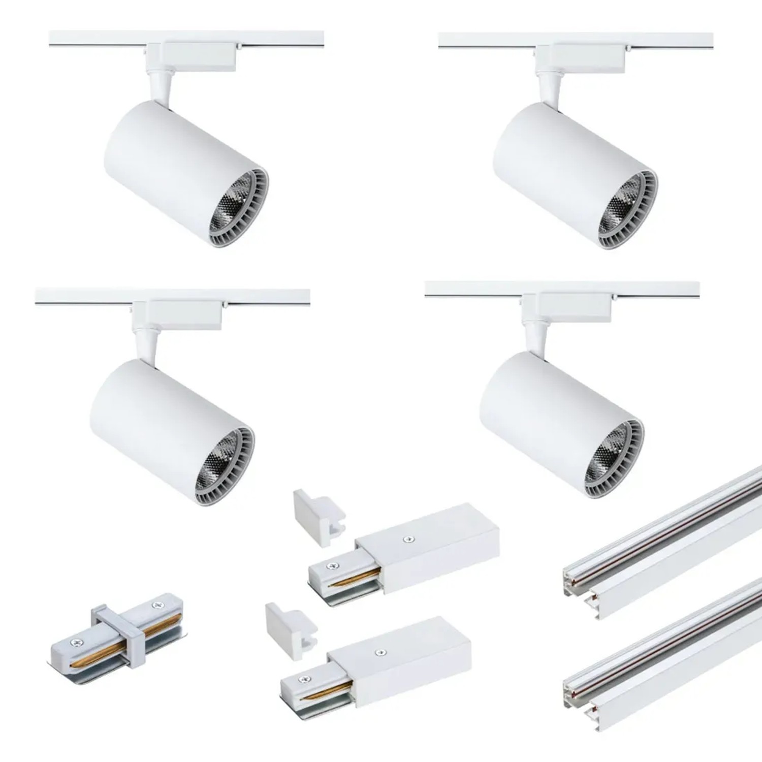 DPM Zestaw systemu szynowego z 4 reflektorami LED biały 15W 1250 lm 4000K X-LINE