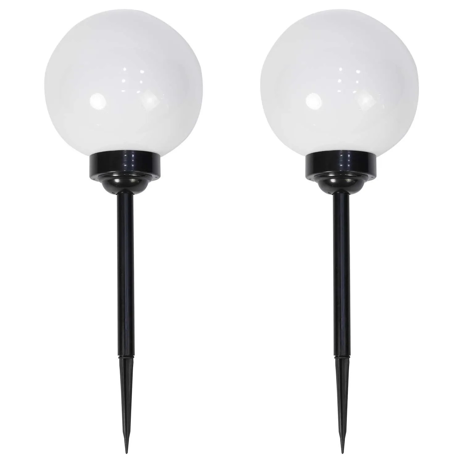 4iQ Zestaw 2 lamp solarnych LED ZENIT czarnych śr. 20 cm