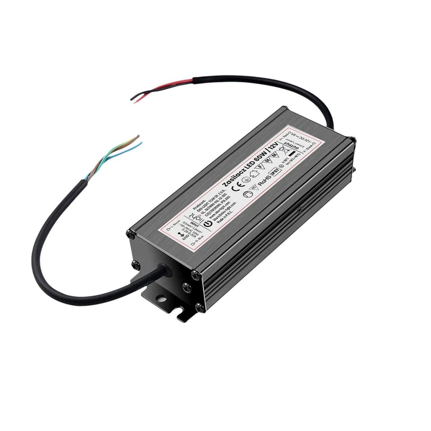 Zasilacz LED 12V/5A 60W IP67