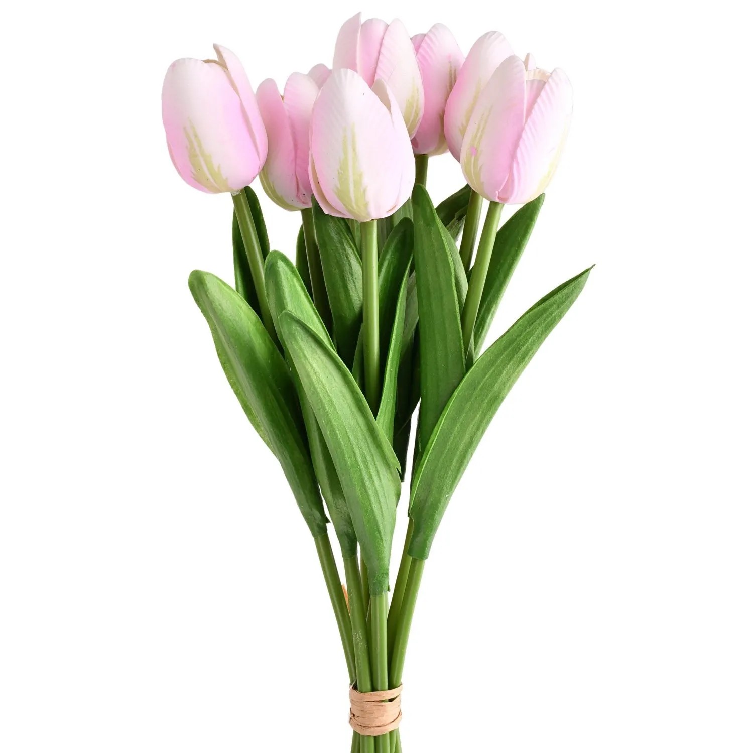 Sztuczne bukiet tulipan jasny róż - 34 cm