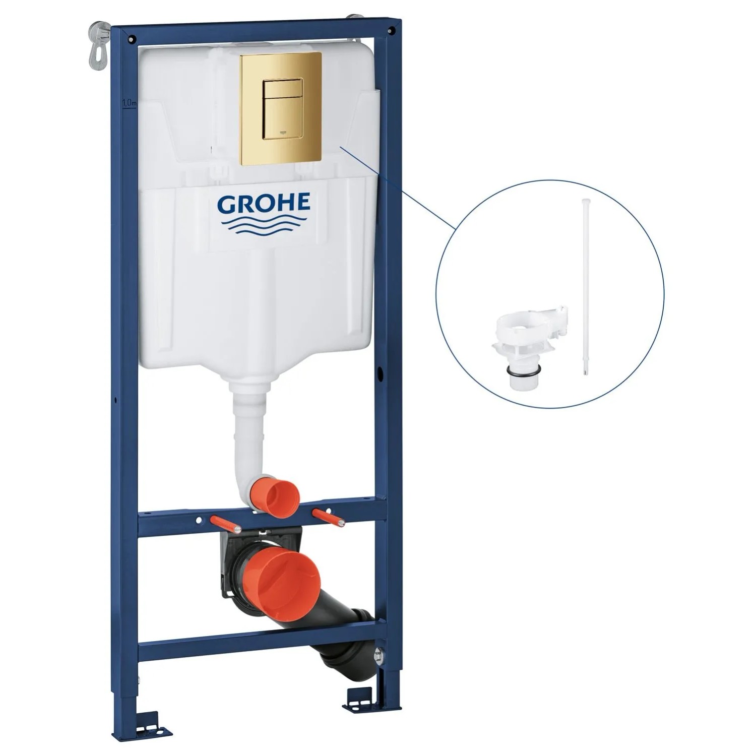 Grohe Stelaż WC Solido 3w1 przycisk złoty