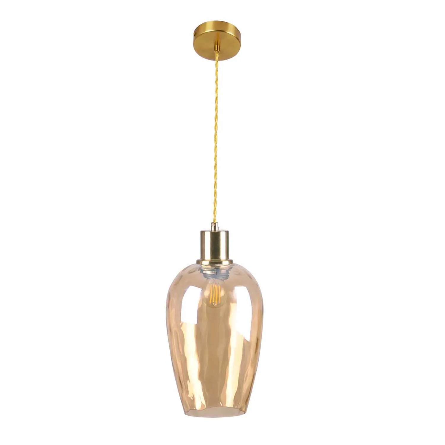 Goldlux Lampa wisząca LAGRI AMBER 1xE27 max. 20W LED złota