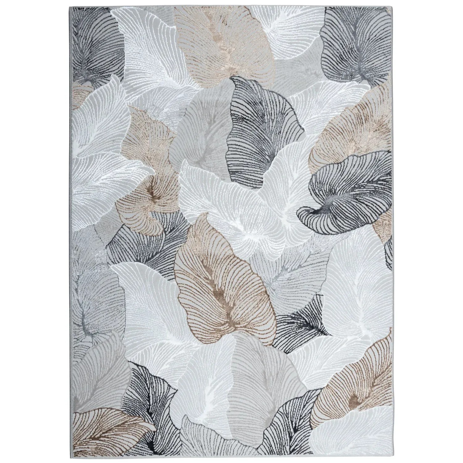 Multidecor Dywan CHARLOTTE liście 80 x150 cm szaro-beżowy