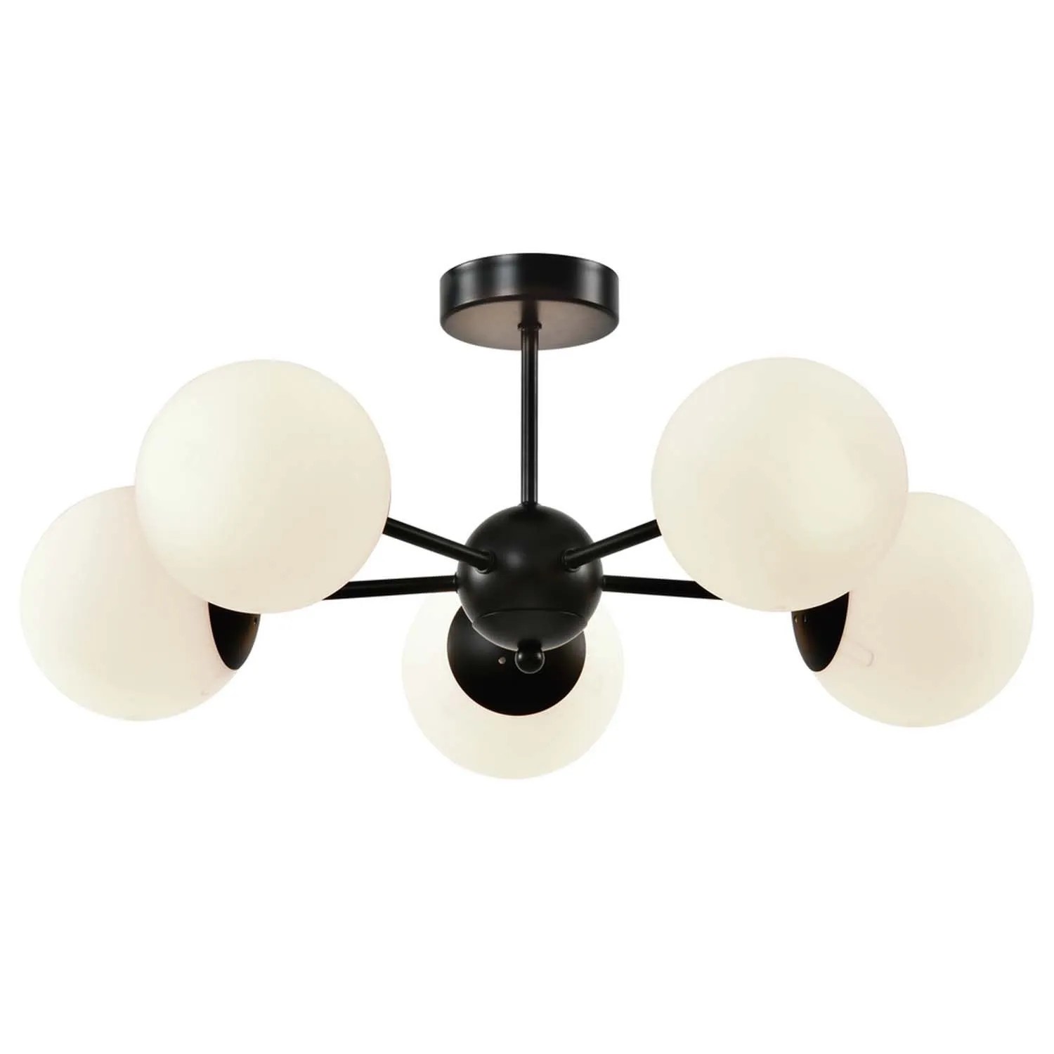 Candellux Lampa wisząca CALARI czarna 5xE14 40W klosz biały
