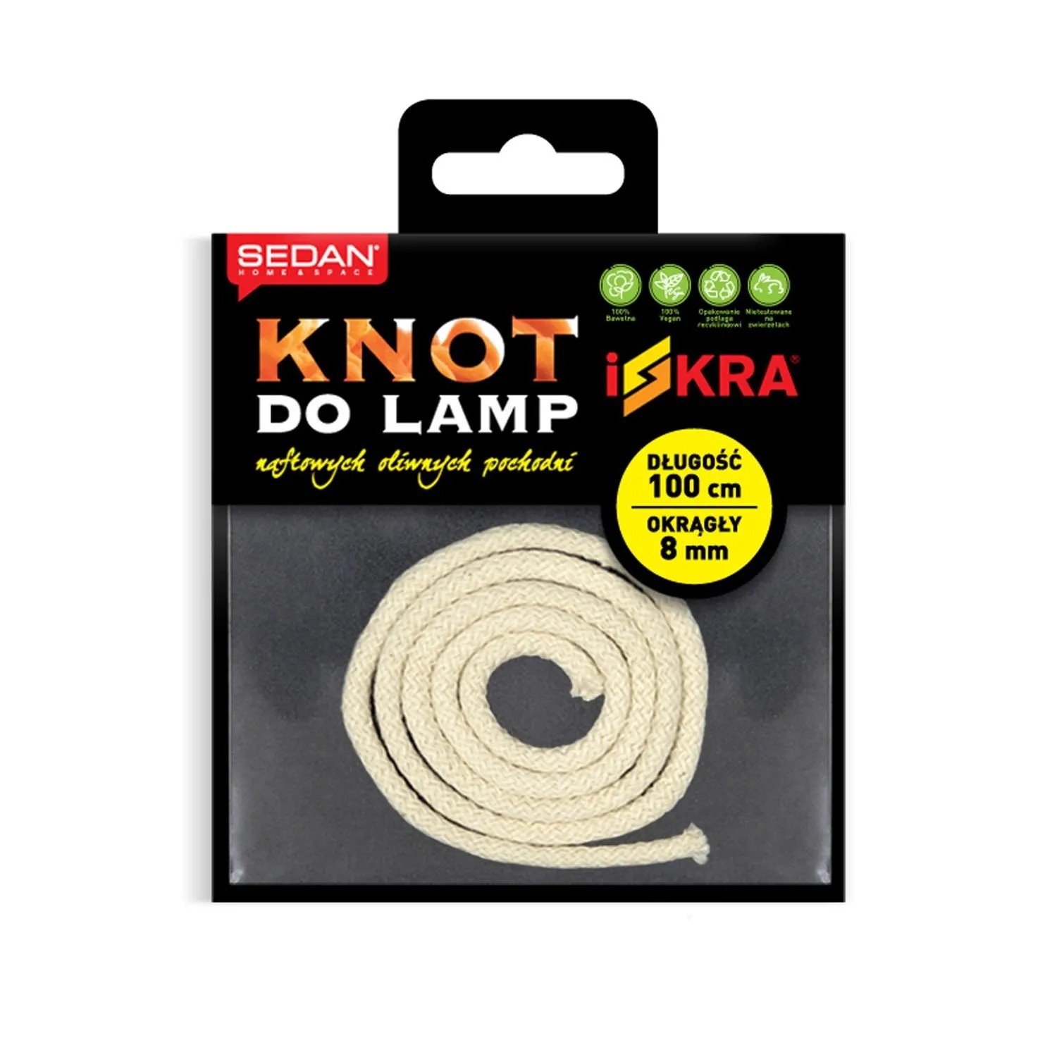 Knot do lamp naftowych okrągły Iskra - 8 mm