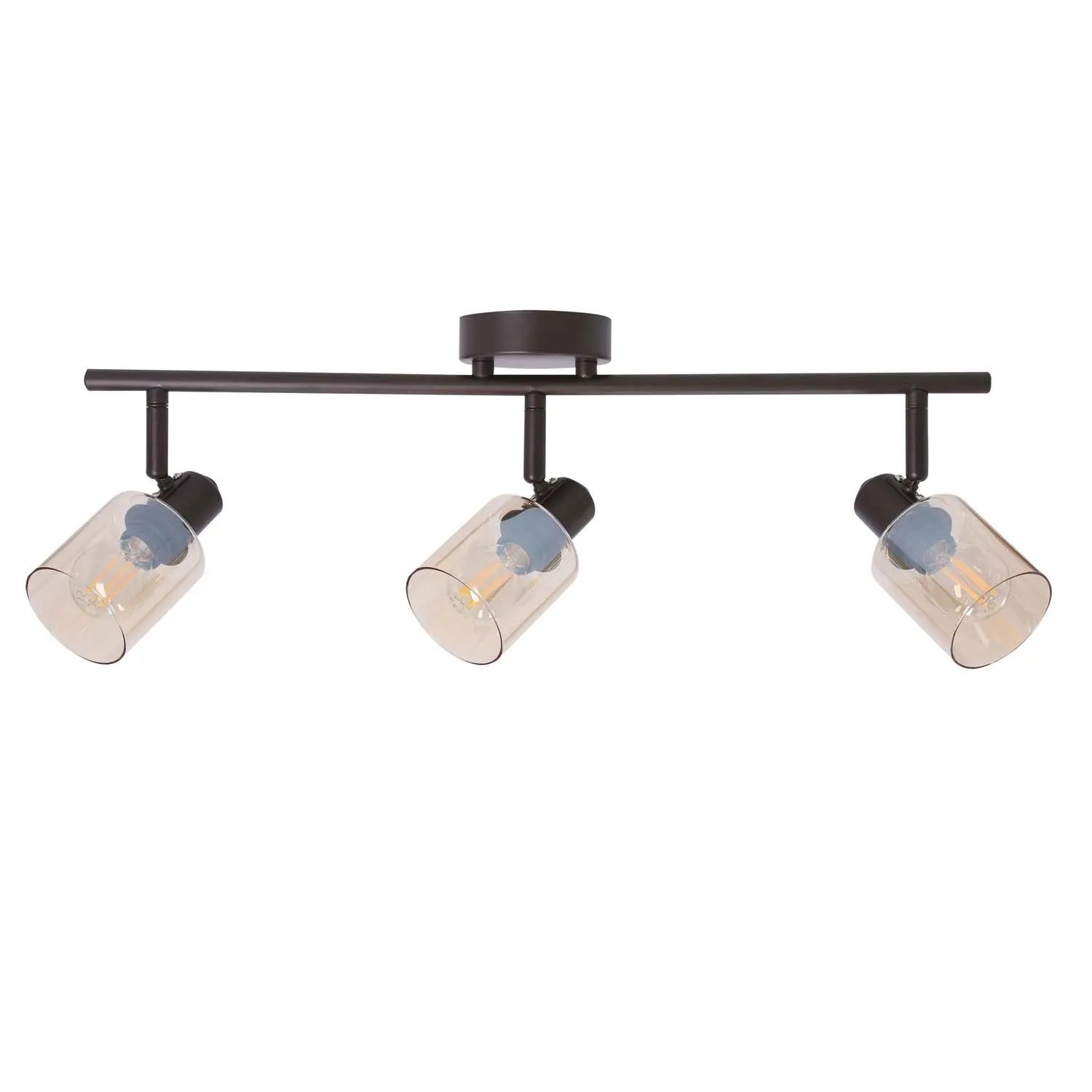 Candellux lampa sufitowa AGRA brunatna 3xE14 40W klosz bursztynowy