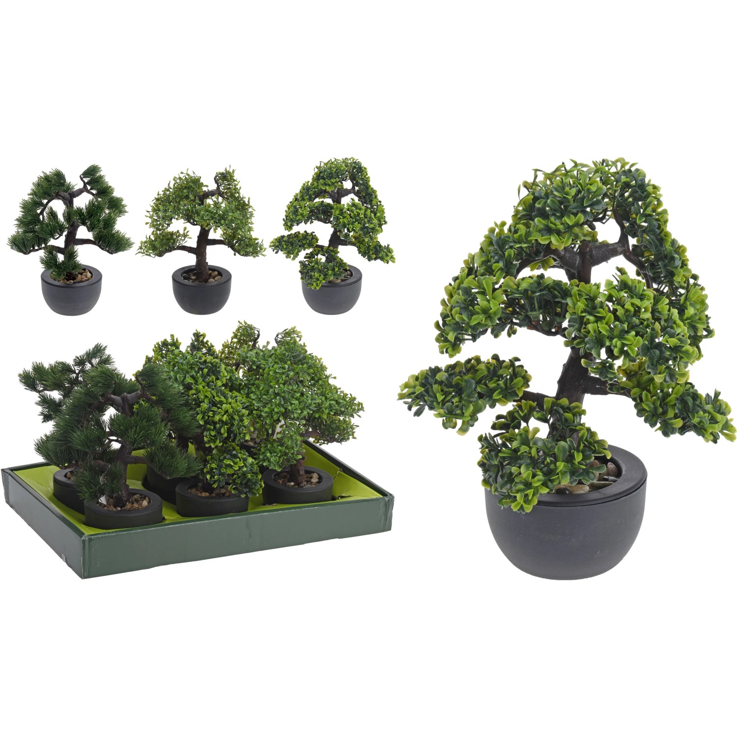 Roślina zielona sztuczna Bonsai w doniczce - wys. 31 cm