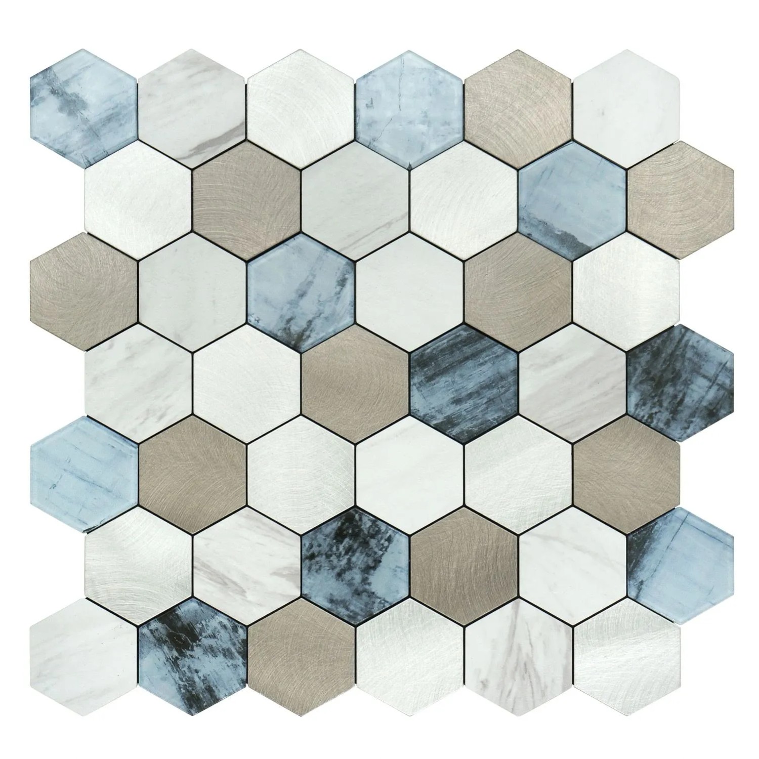 Mozaika ścienna samoprzylepna hexagon Niebieski 29,5x29,5