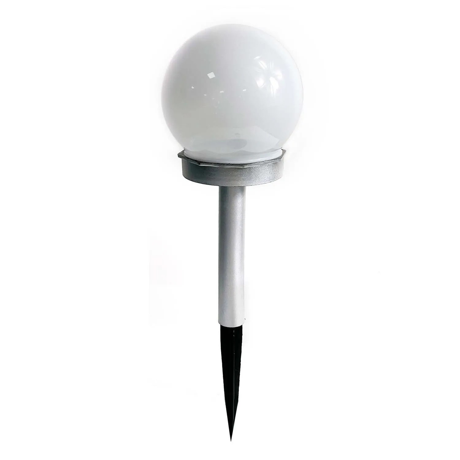 4iQ Lampa solarna LED ZENIT śr. 10 cm srebrna