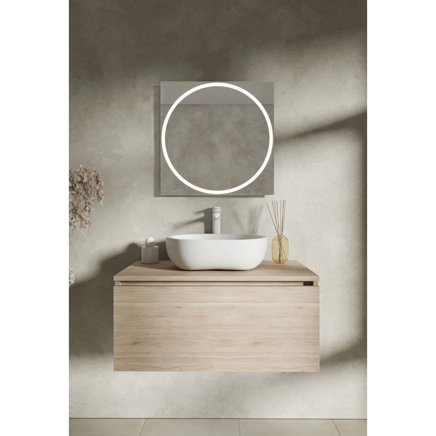Lustro LED Vic Białe z włącznikiem automatycznym 60x60cm