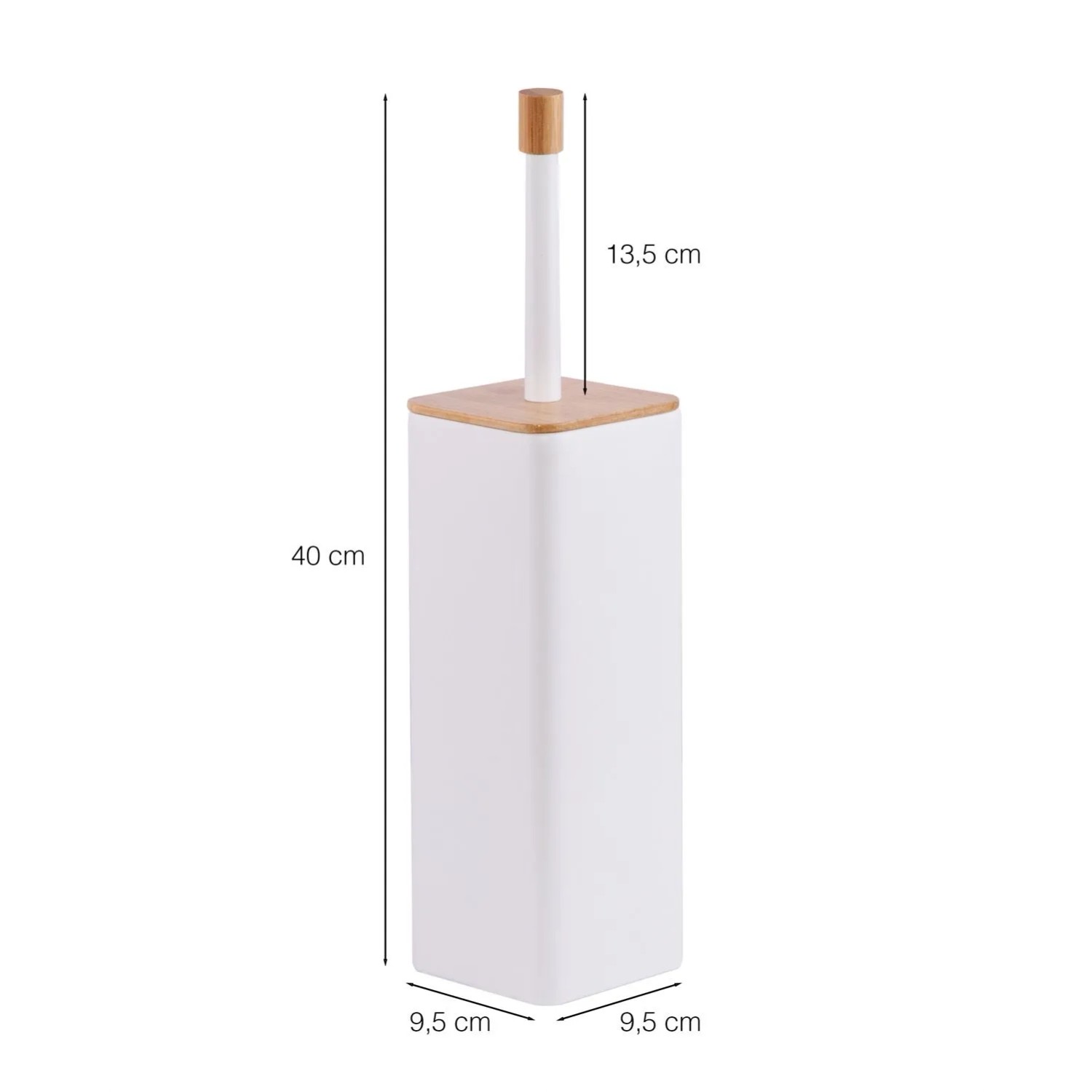 Szczotka do WC biała bambus 40x27x10