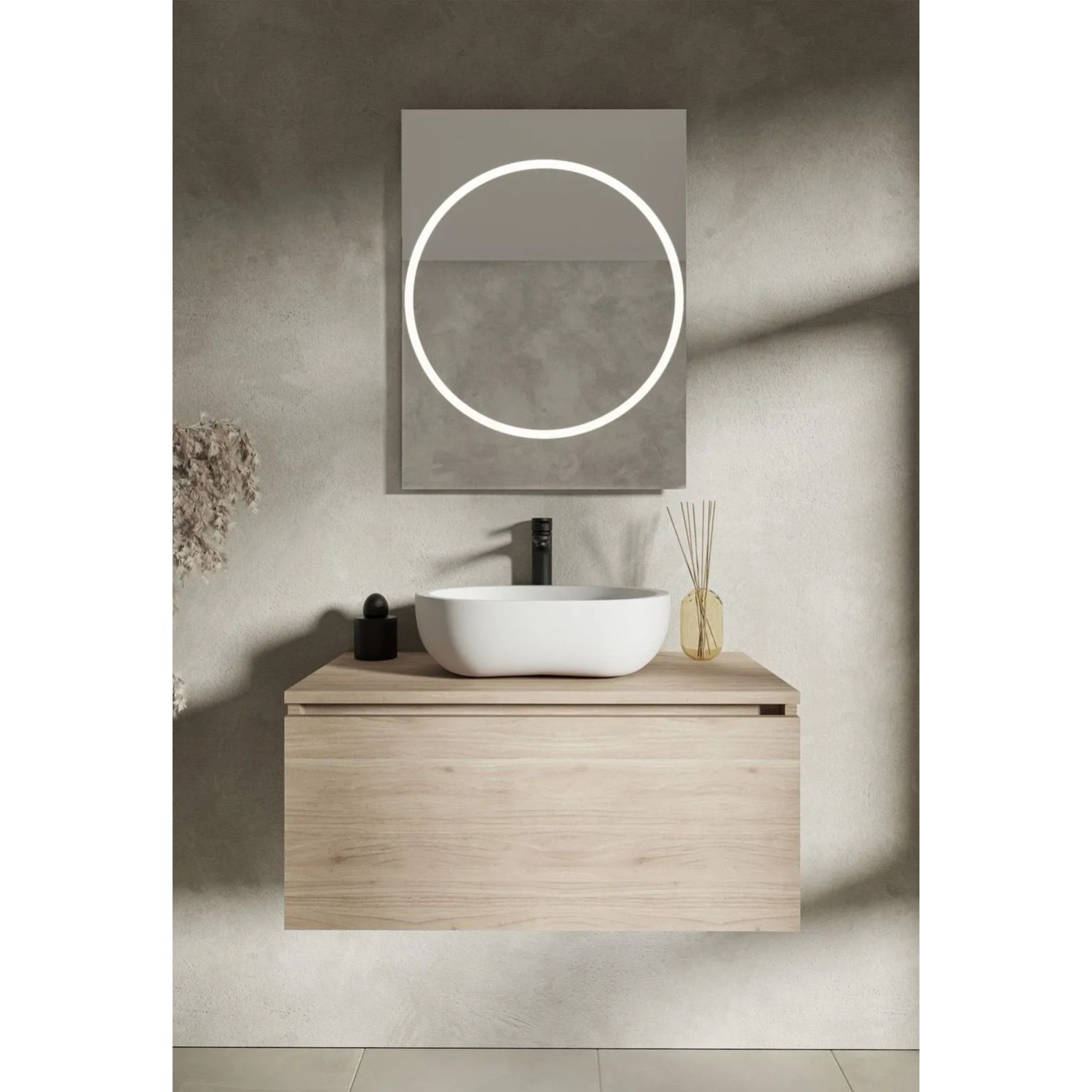 Lustro LED Vic Czarne z włącznikiem automatycznym 60x80cm