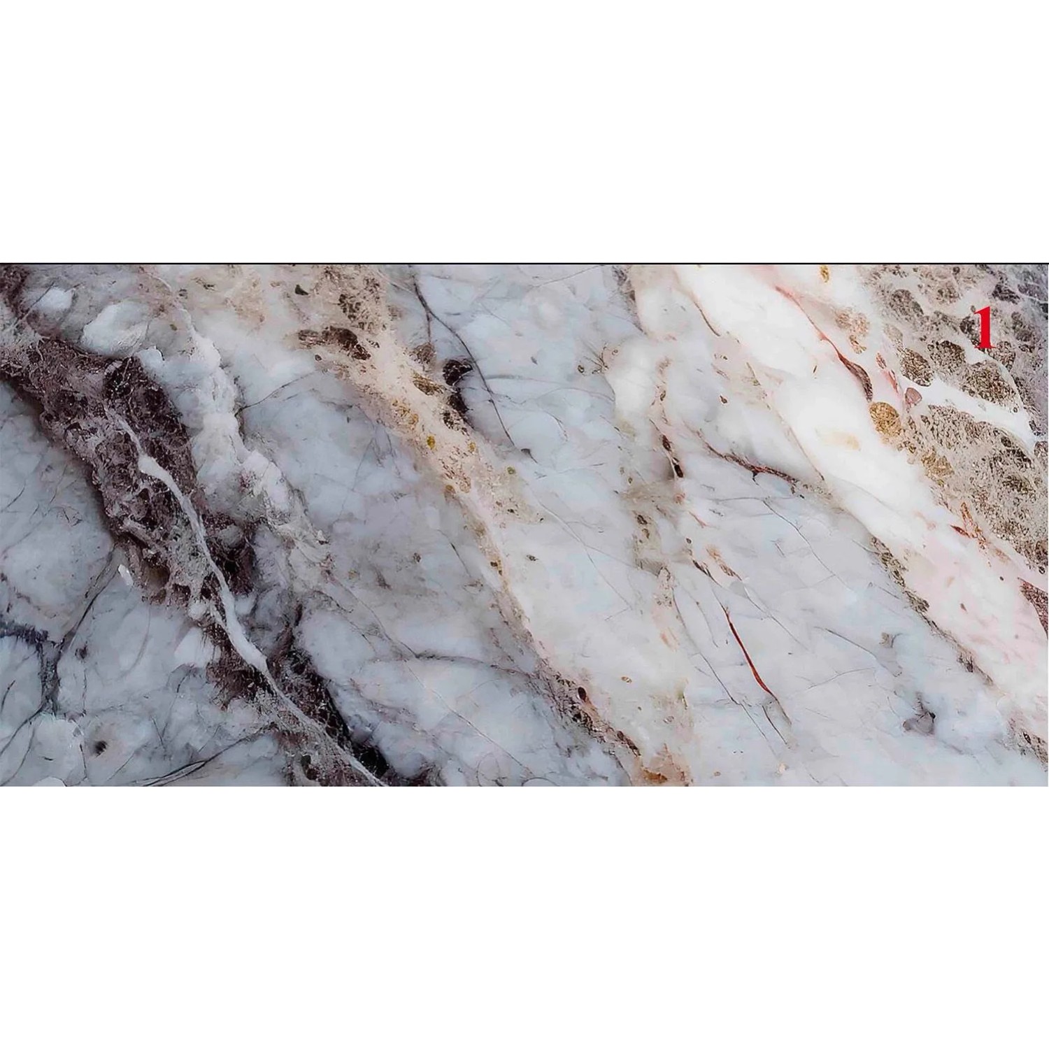 Panel szklany Marble mirror silver 1 element 60 x 120 cm