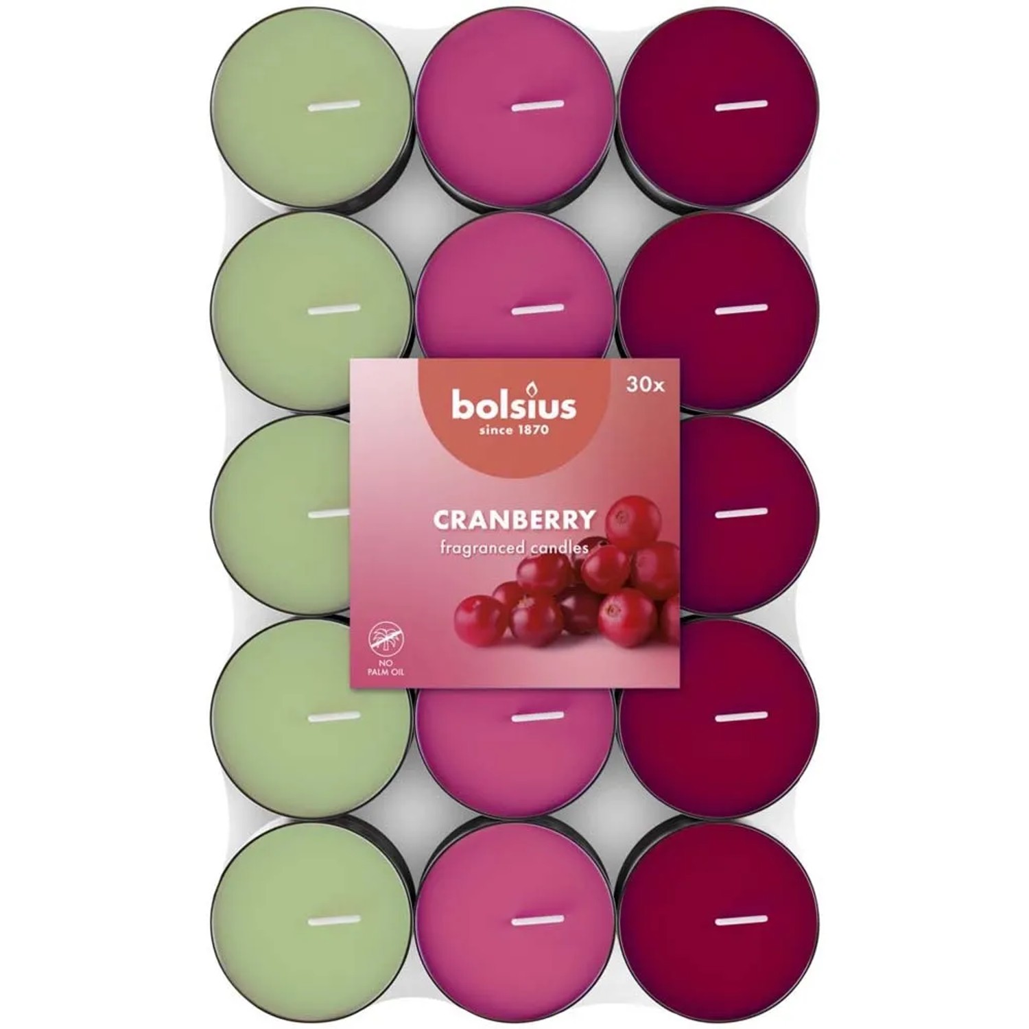 Świeca Tea Light zapachowa żurawina 3,5 h - 30 szt.