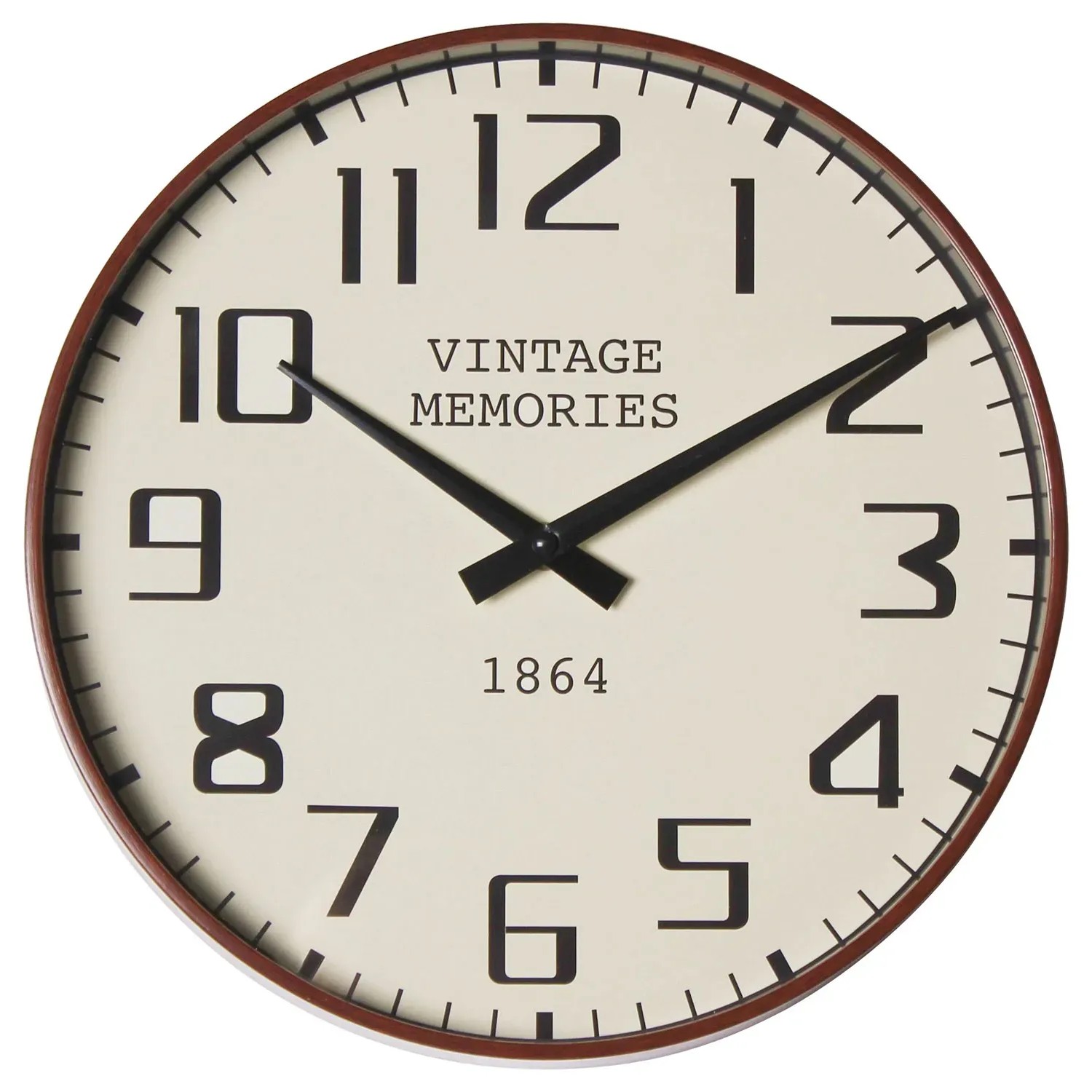 Zegar ścienny Retro śr. 30 cm brązowy