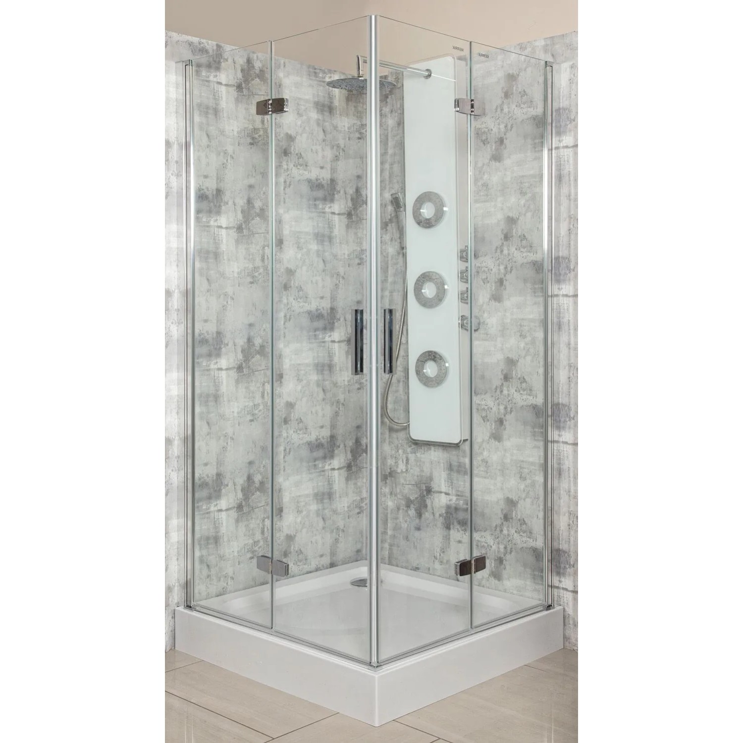 Kabina kwadratowa Style drzwi składane chrom 6mm 195x90