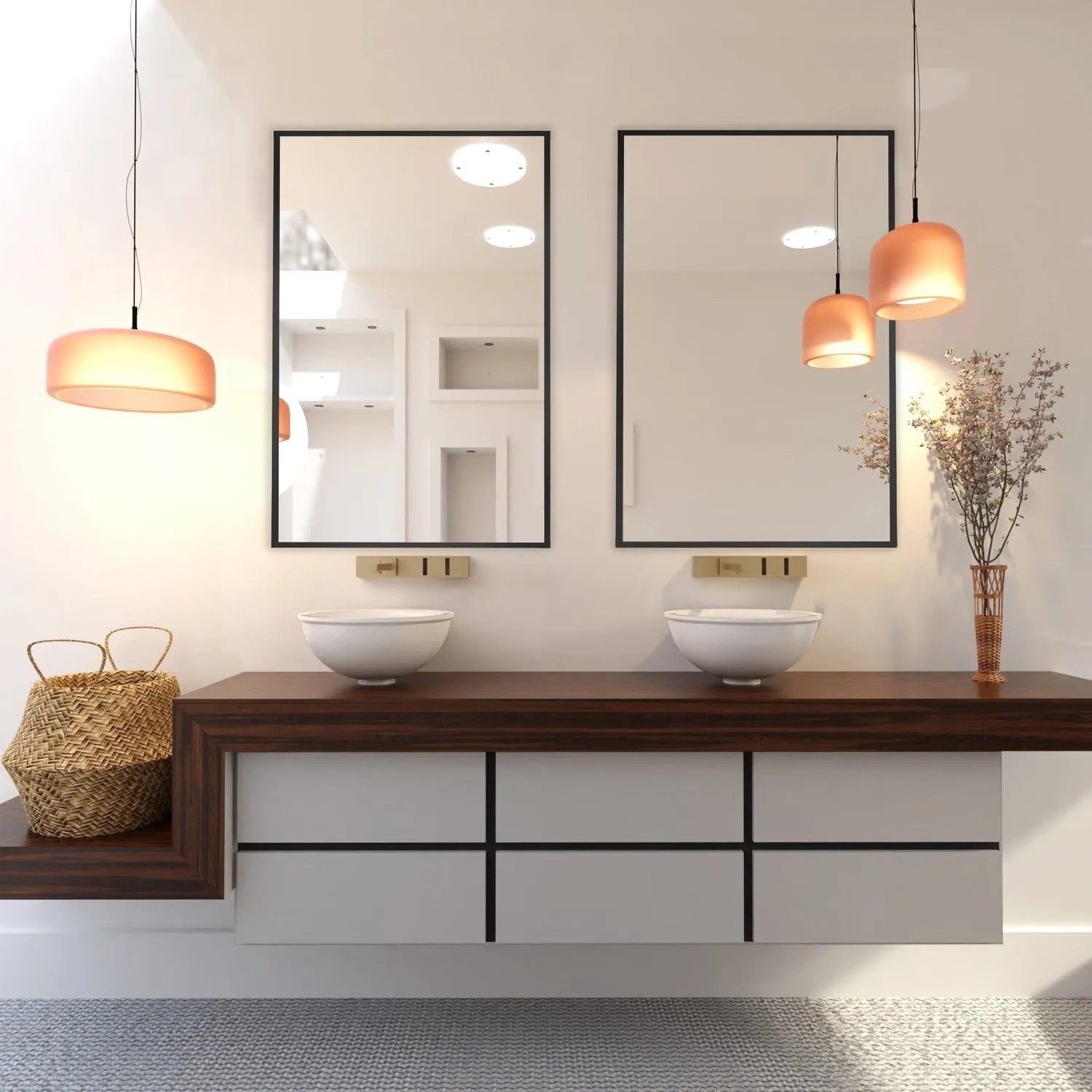 Lustro TBorder Czarne bez led 90x60