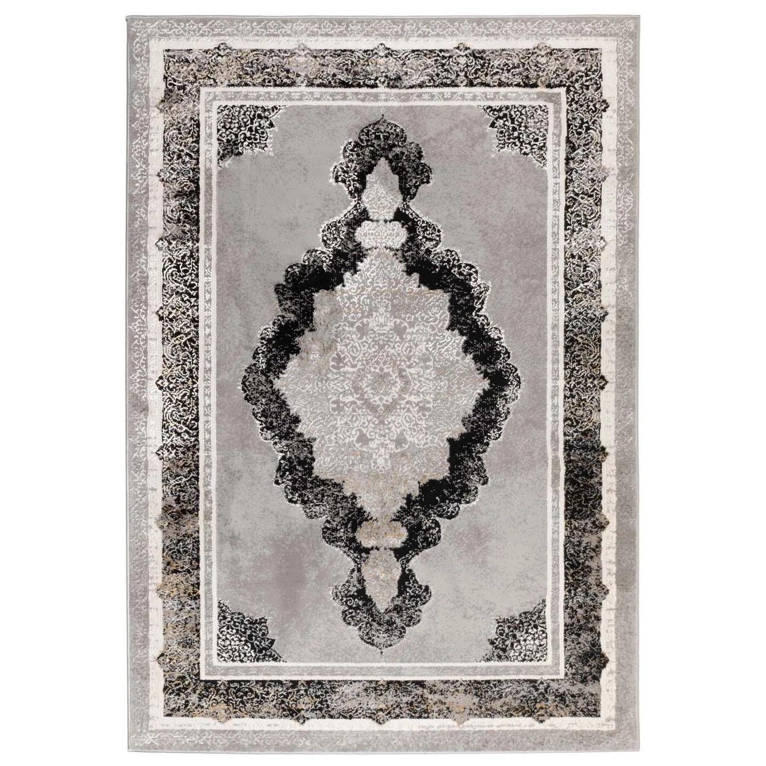 Dywan GRISS 200x290 cm klasyk palace czarno-srebrny