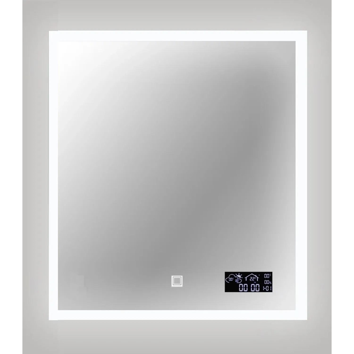 Lustro z LED Smart Line srebrna rama 65x60