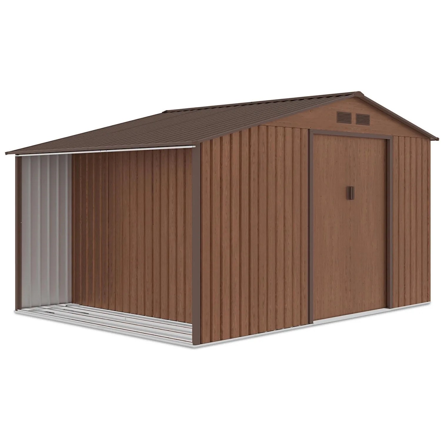 Domek ogrodowy metalowy Madison Walnut - 342x255 cm, wys. 202 cm