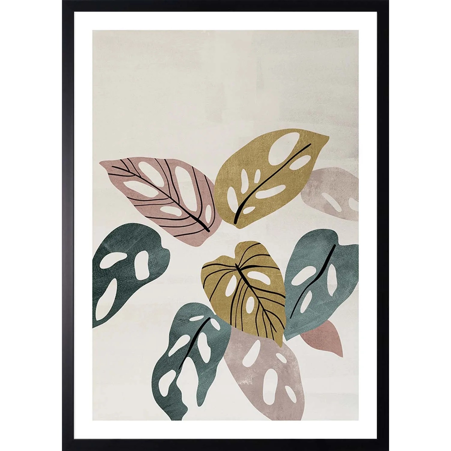 ARS LONGA Obraz PASTEL LEAVES no.1 53 x 73 cm